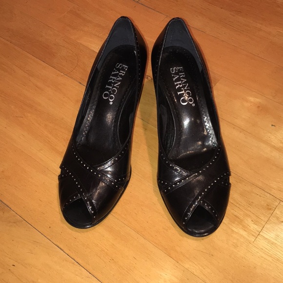 Franco sarto peep toe heels in black - Picture 3 of 7